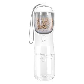 18.6OZ Portable Dog Water Bottle Pet Water Dispenser with Detachable Food Container Leak-Proof Lock Design (Option: White)
