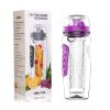 32oz Fruit Infuser Water Bottle with flip-top lid and anti-slip grips