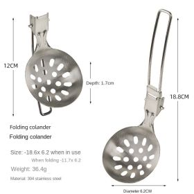 Frying spatula, 304 stainless steel folding (select: Stainless steel funnel)