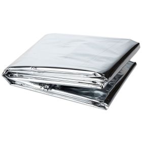 Windproof Emergency Blanket; Outdoor Survival First Aid; Military Rescue Kit; Waterproof Foil Thermal Blanket (Color: Silvery)