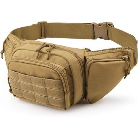 Casual Waist Bag; Multifunctional Shoulder Tactical Waist Bag (Color: Khaki)