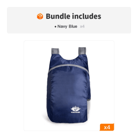 20L Unisex Lightweight Outdoor Backpack; Waterproof Folding Backpack; Casual Capacity Camping Bag (Color: Navy Blue*4)