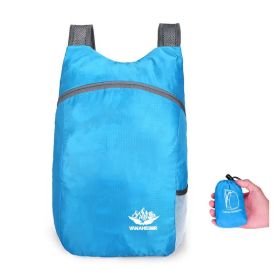 20L Unisex Lightweight Outdoor Backpack; Waterproof Folding Backpack; Casual Capacity Camping Bag (Color: Lake Blue)