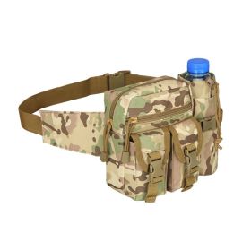 Tactical Waist Bag Denim Waistbag With Water Bottle Holder (Color: CP Color)