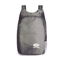 20L Unisex Lightweight Outdoor Backpack; Waterproof Folding Backpack; Casual Capacity Camping Bag (Color: Grey)