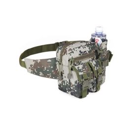 Tactical Waist Bag Denim Waistbag With Water Bottle Holder (Color: Camouflage)