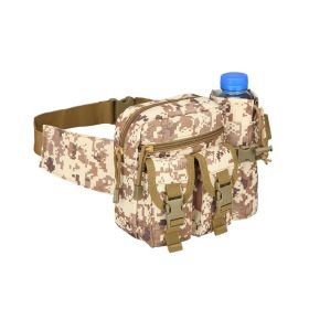 Tactical Waist Bag Denim Waistbag With Water Bottle Holder (Color: Desert Digital)