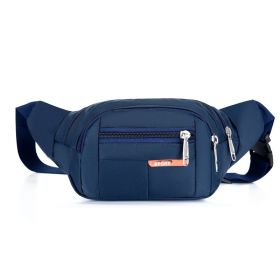 Casual Multifunctional Waist Bag; Adjustable Durable Large Capacity (Color: Deep Blue)
