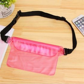 Waterproof Swimming Bag; Ski Drift Diving Shoulder Waist Pack Bag Underwater Mobile Phone Bags Case Cover (Color: Rose Red)