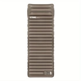 Foldable/Inflatable Sleeping Pad with Pillows; Waterproof & Lightweight (Color: Brown)