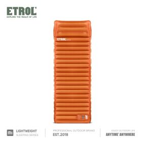 Foldable/Inflatable Sleeping Pad with Pillows; Waterproof & Lightweight (Color: Orange)
