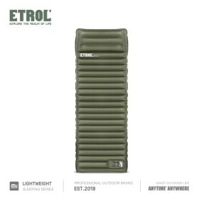 Foldable/Inflatable Sleeping Pad with Pillows; Waterproof & Lightweight (Color: Olive Green)