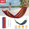 2 Person Canvas Hanging Hammock Swing Bed with Carrying Bag, Holds 330LBS