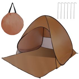 Pop Up Beach Tent Sun Shade Shelter Anti-UV Automatic Waterproof Tent Canopy for 2/3 people (Option: Coffee)