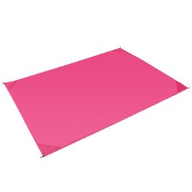 4.6’ x 6.6’ Waterproof Foldable Camping Rug Pocket Sandproof Picnic Mat (Option: Pink)