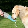 18.6OZ Portable Dog Water Bottle Pet Water Dispenser with Detachable Food Container Leak-Proof Lock Design