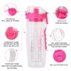 32oz Fruit Infuser Water Bottle with flip-top lid and anti-slip grips