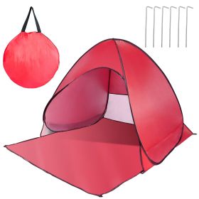 Pop Up Beach Tent Sun Shade Shelter Anti-UV Automatic Waterproof Tent Canopy for 2/3 people (Option: Red)